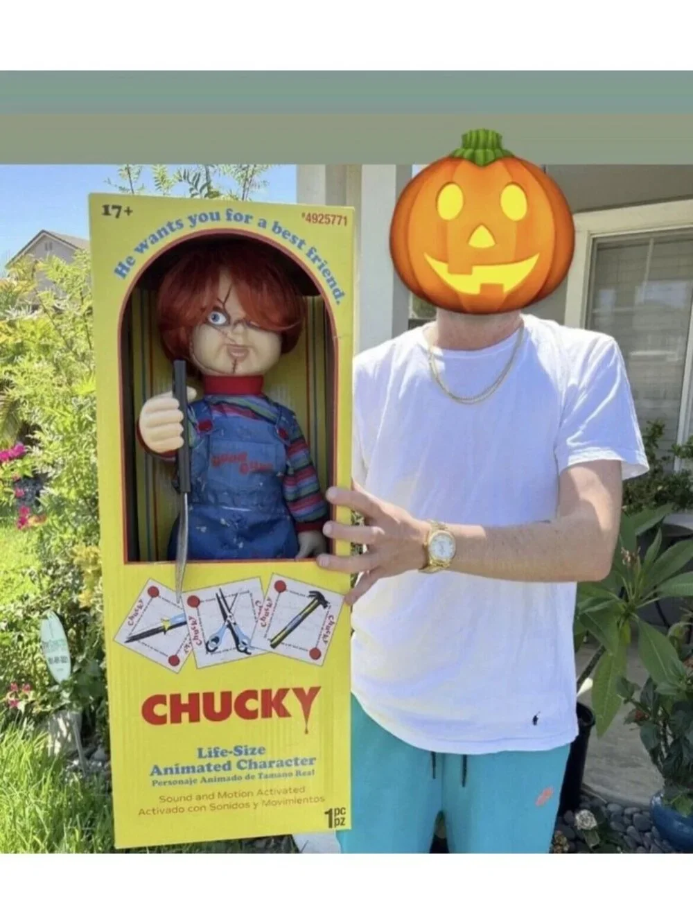 Good Guys 2 Chucky Life Size Halloween Doll 2 Feet Sound & Motion Activated